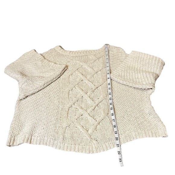 Moon River Cream Chunky Knit Dolman Flare Sleeve Relaxed Sweater Boho Women S‎ - Picture 7 of 11